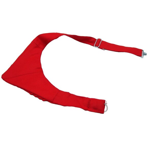 Red Necktie Gold Tone Amethyst Rhinestone Rib Accent Cravat Tie Ceremonial Adjus - Picture 5 of 8